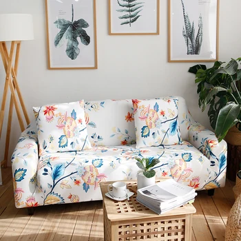 

2020 Floral Printing Stretch Elastic sofa cover cotton sofa towel Slip-resistant sofa covers for living room fully-wrapped