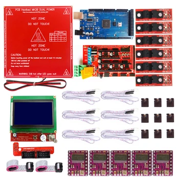 

3D Printer parts Reprap Ramps 1.4 Kit With Mega 2560 R3+Heatbed MK2B+12864 LCD Controller+A4988 Driver+Endstops+Cables