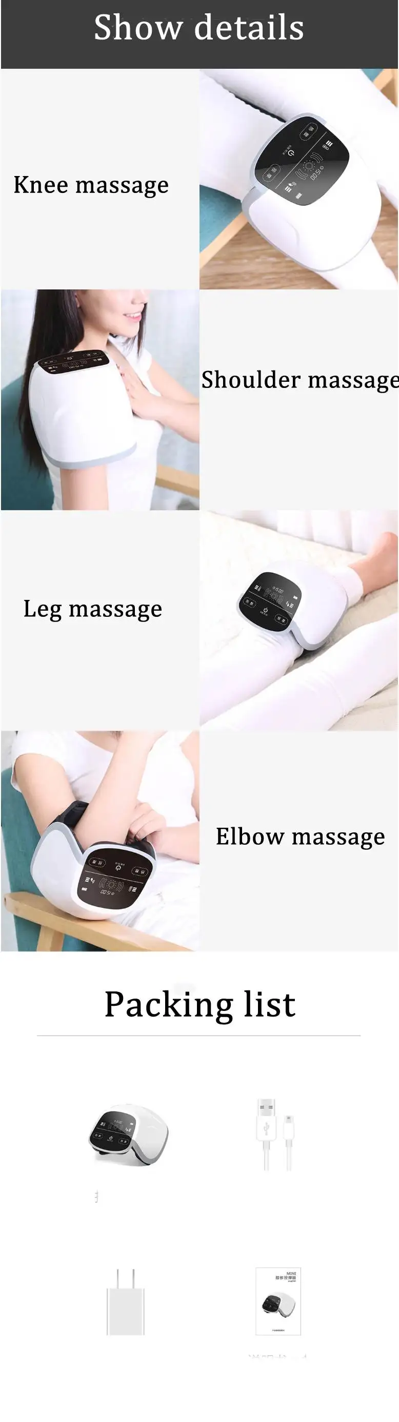 1Pcs Mini Knee Massager Infrared Therapy Leg Shoulder Elbow Fatigue Relief Smart Red Light Heating-Press Electric Massager