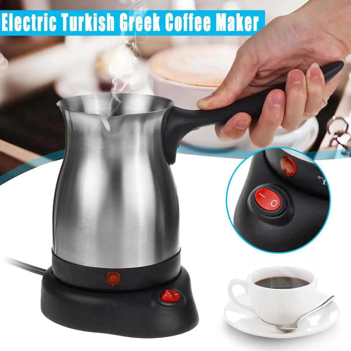 

600W 220V Coffee Machine 304 Stainless Steel Turkey Coffee Maker Electrical Coffee Pot Coffee Kettle for home office
