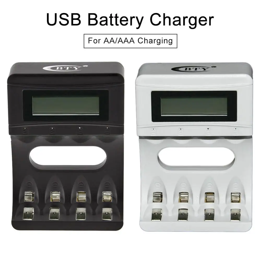 4 слота Смарт USB зарядное устройство черный Универсальный AC 110 В 220 в двойной для AA/AAA зарядки 3,7 в перезаряжаемый литиевый аккумулятор