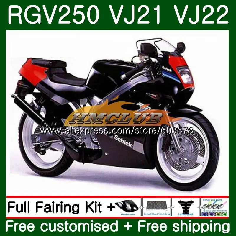 RGV-250 для SUZUKI SAPC VJ21 RGV250 88 89 90 91 92 93 17CL. 44 VJ22 RGV 250 1988 1989 1990 1991 1992 1993 глянцевый черный обтекатели - Цвет: No. 1