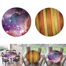 2 шт. скатерть из водонепроницаемого полиэстера, скатерть для обеденного стола, круглая скатерть, маслостойкая Скатерть