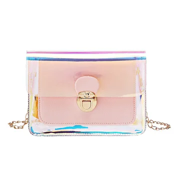 

2020 fashion new Korean version of the jelly bag hits the color new product lock sling shoulder chain bag logo customization