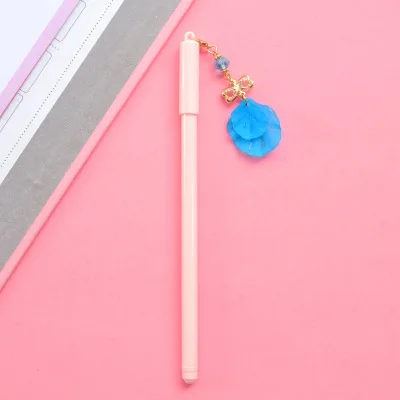 1 шт. гелевая ручка Kawaii Милая металлическая гелевая ручка с подвеской креативная конфетная цветная ручка для девочек, студенческие канцелярские принадлежности Рождественский подарок для детей - Цвет: A-blue