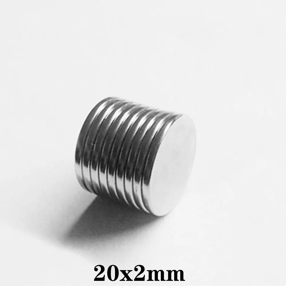 Мощный сильный магнит 5 ~ 100 шт. 20x2 мм 20 x 2 постоянный неодимовый диск Круглый