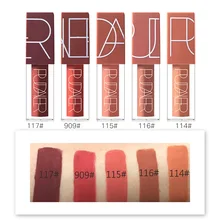 Pudaier 5 Color Sexy Lip Gloss Pumpkin Color Series Liquid Waterproof Long Lasting Matte Lipstick Makeup Set Nude Brown