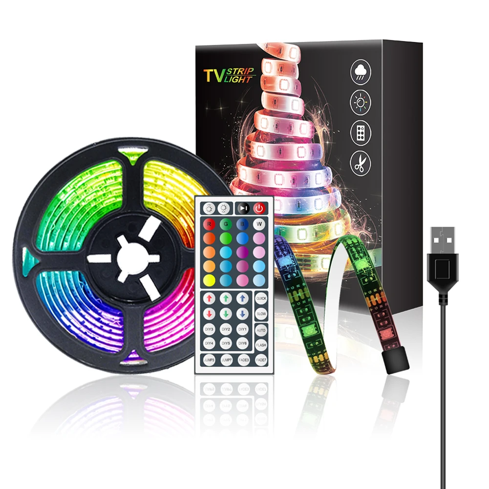 Светильник ная лента RGB 5050 SMD 2835 гибкая Светодиодная 5 м 10 15 Диодная постоянного