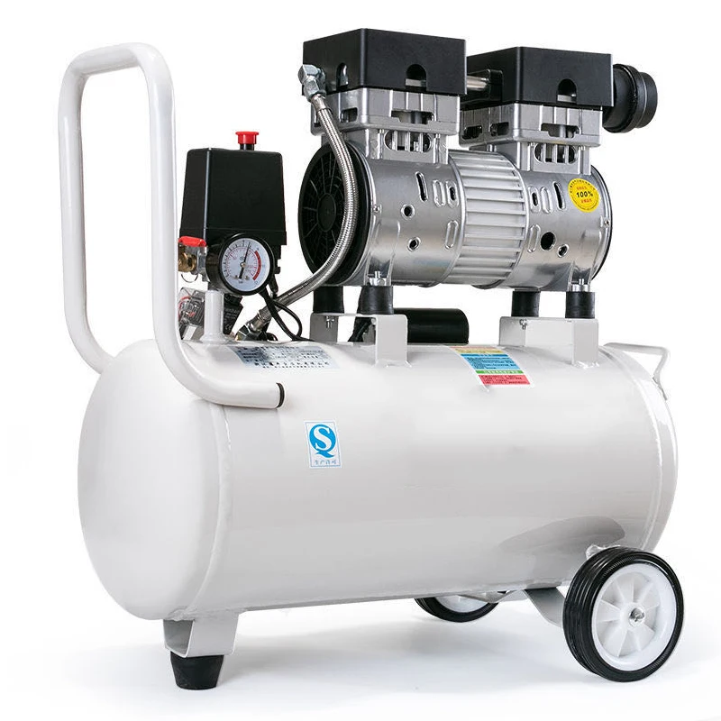 220V 30L 800w безмасляный бесшумный Портативный небольшой поршневой воздушный