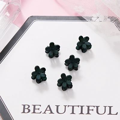 5pcs dark green 5/10 шт./лот девушки милые маленькие красочные заколка для волос с цветком; симпатичный ободок на голову, заколка шпилька Дети Мода женские аксессуары для волос - Цвет: 5pcs dark green