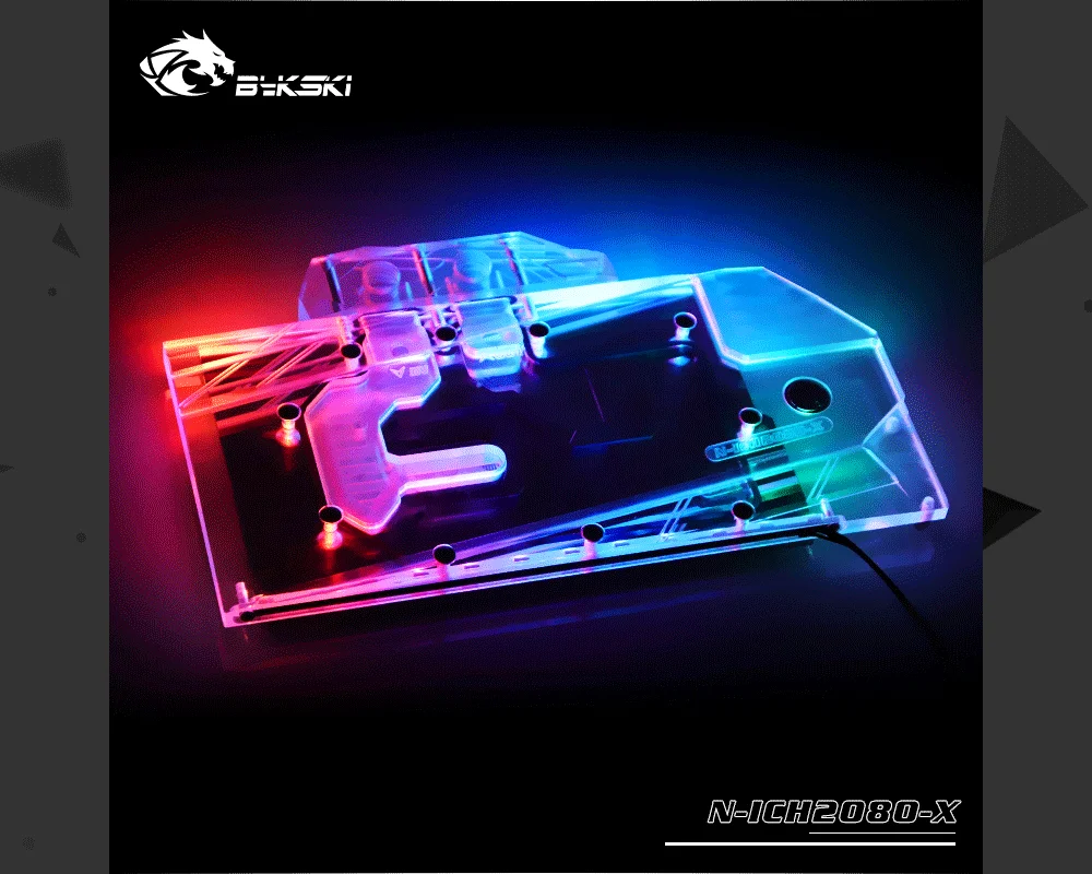 Bykski N-ICH1660-X , Full Cover Graphics Card Water Cooling Block , For Inno3D GTX1660 ICHILL , RGB GPU Block  