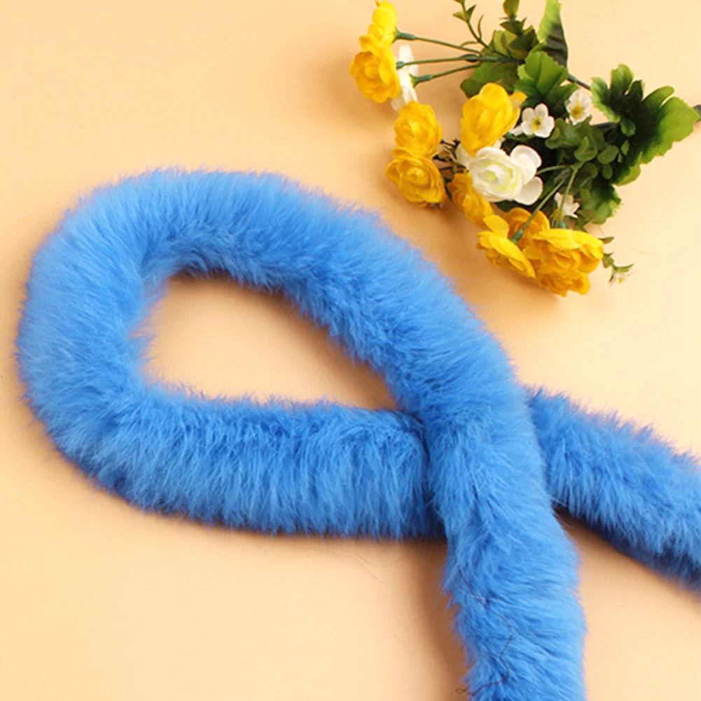 Пушистый искусственный мех кролика ленты кружевное шитье ленточка аксессуары костюм пуховик DIY пушистый - Цвет: Skyblue