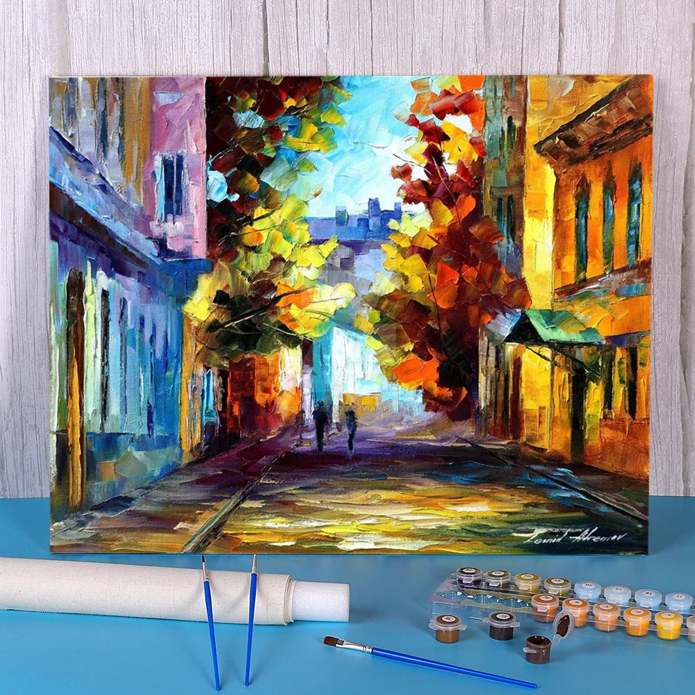 Oil Painting Style October Painting By Numbers Package Acrylic Paints 40*50 Canvas Painting