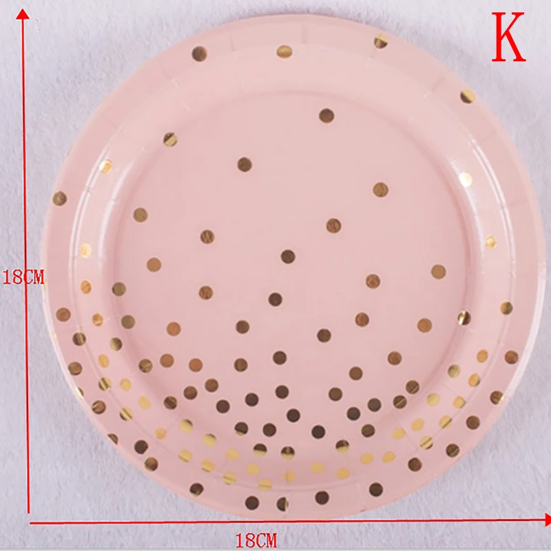 K Plate Cup Napkins knife forks Star Colorful Gold Disposable tableware for baby birthday party Wedding Christmas ramadan deco - Цвет: K