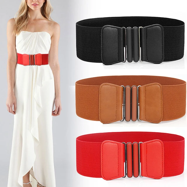 Wide Elastic Plus Size Dress Belt for Women Fashion Waist Belts Stretch  Waistband - AliExpress