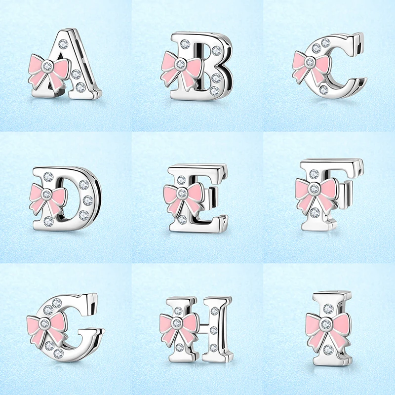 Настоящее 925 пробы серебро Алфавит A-Z буквы Клипсы из бисера талисманы подходят оригинальные отражающие часы браслеты для женщин ювелирные изделия