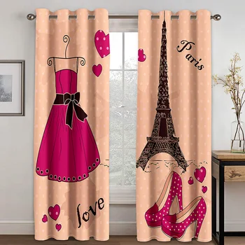 

Household Women's Printed Curtain Is Suitable for Living Room, Bedroom Curtain, Home Decoration Curtain and Adult Curtain,