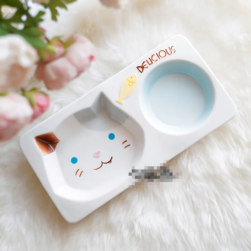 [MPK Store] керамическая чаша для кошек - Цвет: cat Double bowl