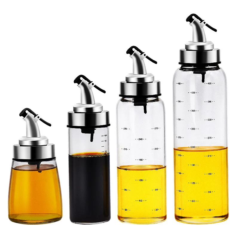 Cooking Seasoning Bottle Dispenser Sauce Bottle Glass Storage Bottles for Oil and Vinegar Creative Kitchen Tools Accessories