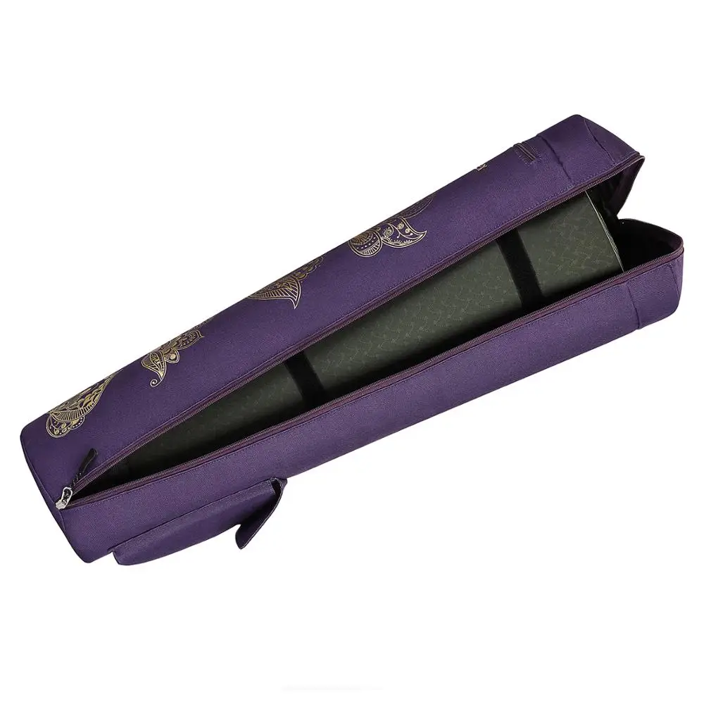 Tanie Torba na matę do jogi Gonex, torba do noszenia na siłowni z pełnym zamkiem wytrzymała wodoodporna tkanina oxford z 2 kieszeniami, regulowany pasek na ramię