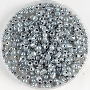 

Wholesale 4mm Grey Cream Beads Czech Glass Seed Beads for Bracelet Necklace Earrings Material DIY