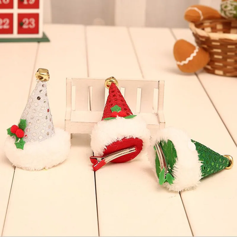 

Christmas Hair Clip Christmas Tree Hat Headwear Hair Accessory For Girl Kid Holiday Party Decoration DIY Material