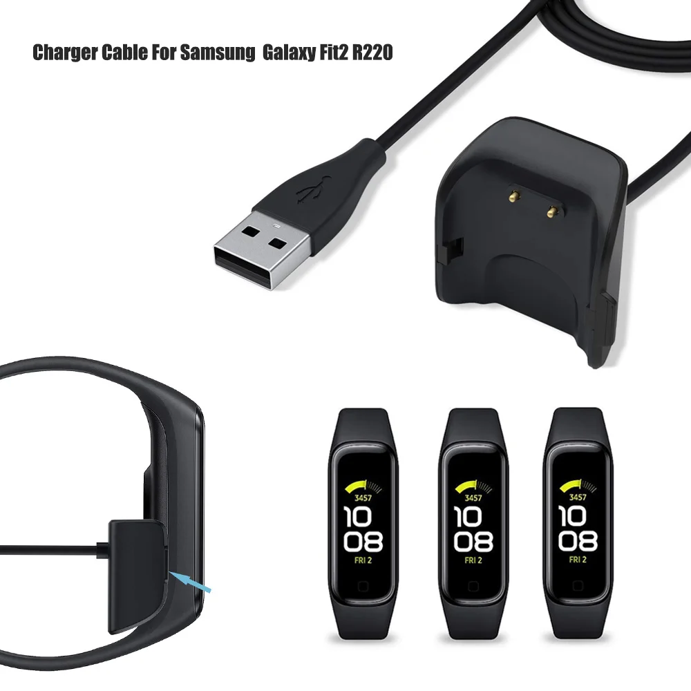 Baaletc Cargador compatible con Samsung Galaxy Fit 2 soporte de cable de carga de repuesto para Galaxy Fit 2 2 unidades 