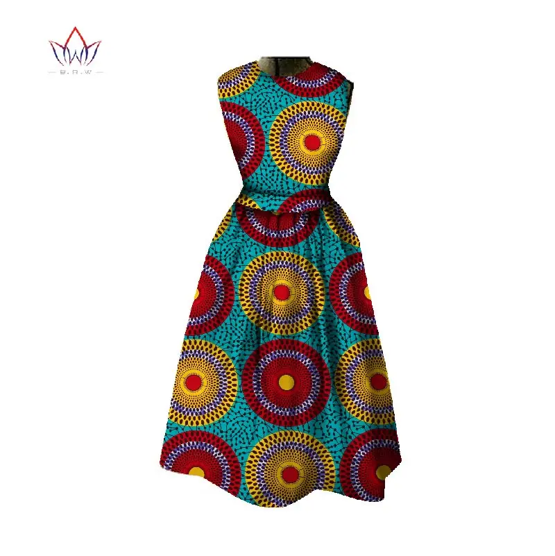 Новые летние африканские платья для женщин Дашики миди длина Африканский принт платья Базен Riche женское платье большого размера WY348 - Цвет: 7