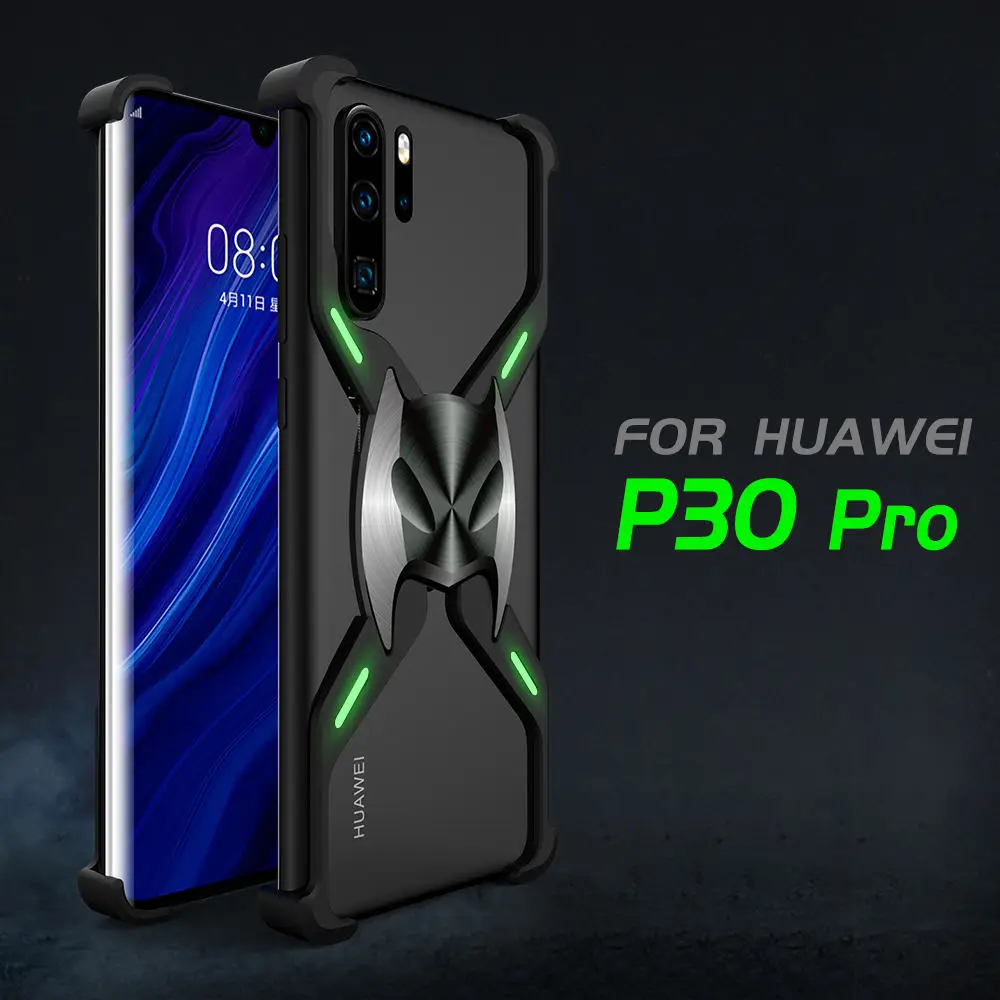 For huawei P30pro R-just BATMAN Magnet Metal Case For huawei P30 P30pro Shockproof Aluminum Alloy Cover high grade Metal Frame shine Dazzling Case - Цвет: For huawei P30pro