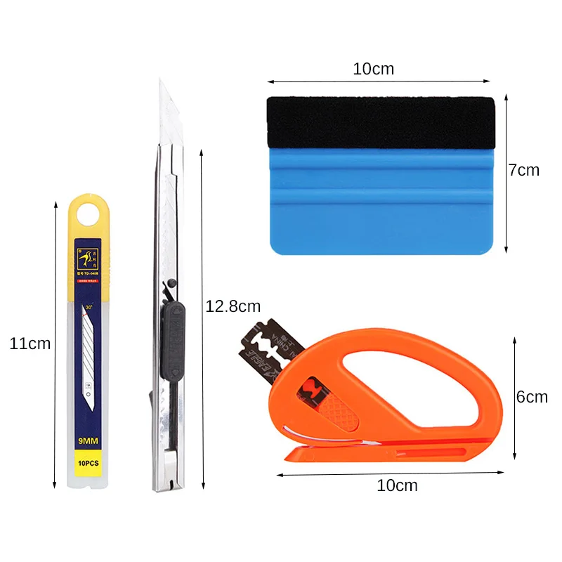4PCS Car Vinyl Wrap Film Squeegee Scraper Tools Vehicle Glass Protective Film Car Window Wrapping Tint Vinyl Installing Tool D5