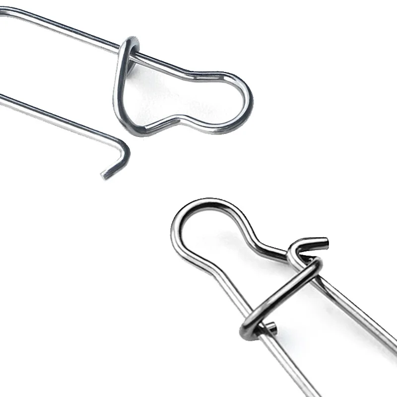 Steel Stainless Fishing Hook Snap Pin Barrel Swivel Lure Connector Accessories 50pcs/Lot