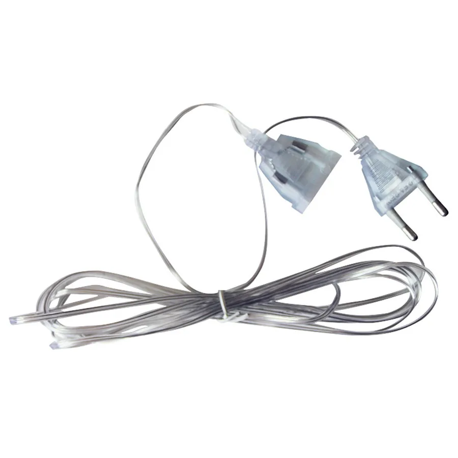 Thrisdar 5 м удлинитель провода кабель с штепсельной вилкой европейского стандарта для рождественских светодиодных гирлянд Сказочный свет Открытый Свадебная вечеринка праздничный свет