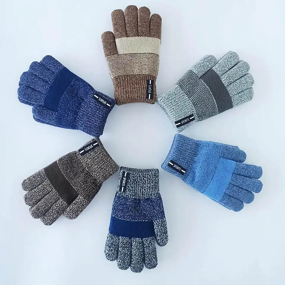 KNITAS Guanti da dita a maglia in lana per bambini I caldi guanti invernali a doppio strato per ragazzi e ragazze 1-2 anni I comodi guanti morbidi di