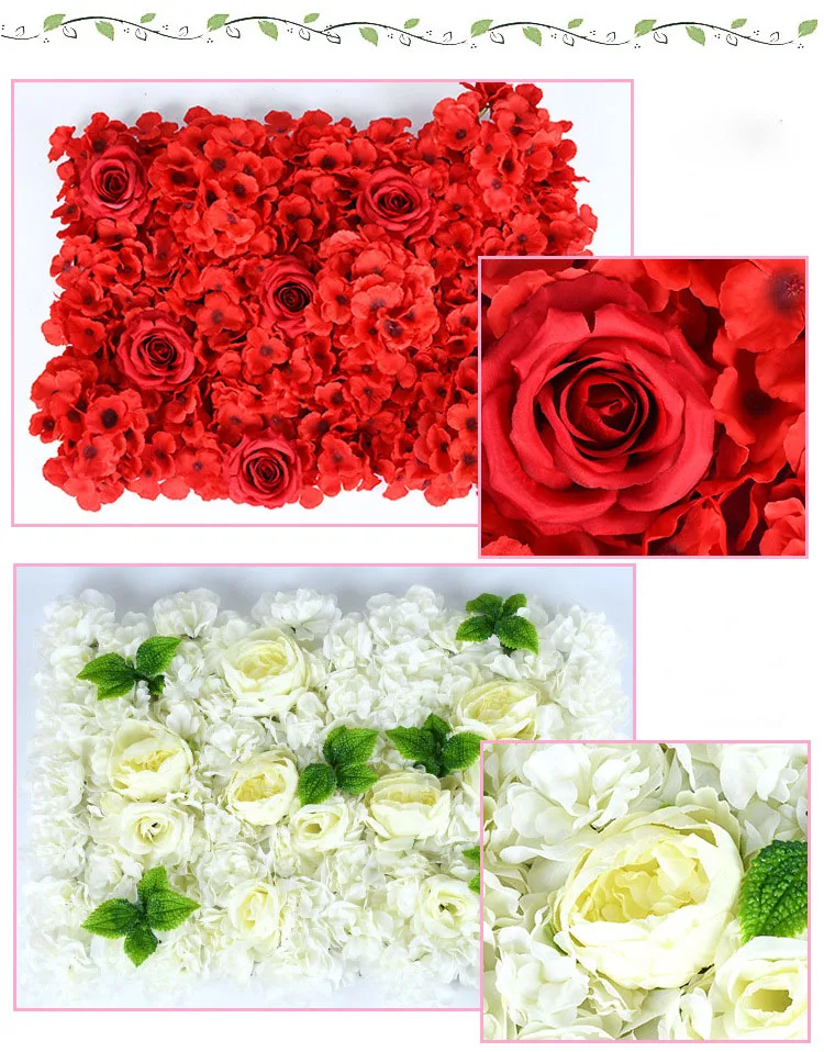 40x60 см Флорес искусственные панели boda Decoration seda flor telón de fondo champan Rosa flores falsas hortencia pared de fond