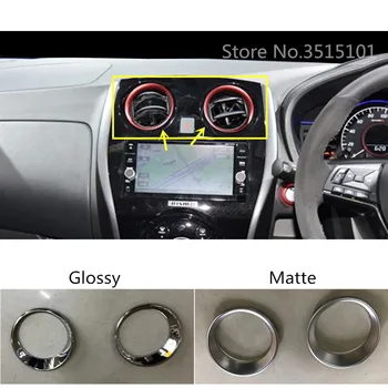 

Car Instrument Console Cover Inner Trim ABS Chrome Matte Middle Air Conditioning Outlet Vent For Nissan NOTE 2017 2018 2019 2020