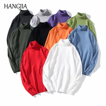 

Harajuku Turtleneck Sweater Pollover Autumn and Winter Slim Fit Knitted Sweater Solid Color Long Sleeve All-match Sweaters Top