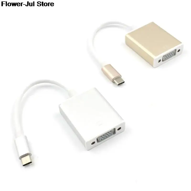 1pc USB 3.1 Type C To VGA Adapter Cable USB-C Male To VGA 1080p Female Converter High Quality