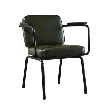 

Custom American Industrial Style Dining Chair Retro Wrought Iron Office Leisure Back Cafe Loft Chair Designer Creative Chair