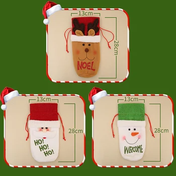 

11″x5.1″ Christmas Wine Bottle Bag set Gift Wrap 3* Santa Snowman Gift