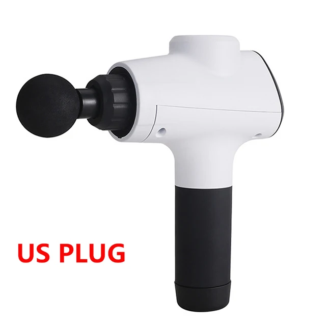 White-US Plug Массажер для мышц, электрический массажный пистолет для тела, 3 режима для шеи и спины, антицеллюлитный массажер для похудения, здоровье спортсмена - Цвет: White-US Plug