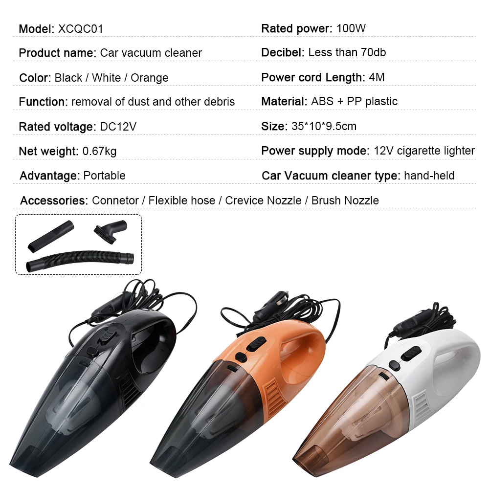 US $3.250.00 Handheld Vacuum Powerful Cyclone Suction Portable Car Cigarette Lighter Vacuum Cleaner Quick Charge For Car Home Pet Hair
