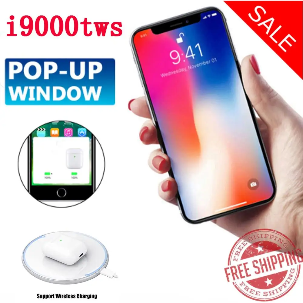 Ceny Oryginalny i9000 TWS 11 bezprzewodowe słuchawki inteligentny czujnik bezprzewodowe ładowanie bluetooth ze wzmocnieniem basów 5.0 PK W1 i200 i500 i800 i2000 TWS