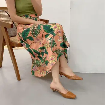 

Fashion Elegant Flower Summer Long Skirt Women 2020 New Sale Print Elastic Waist Skirts For Woman Floral Loving Women's Skirt