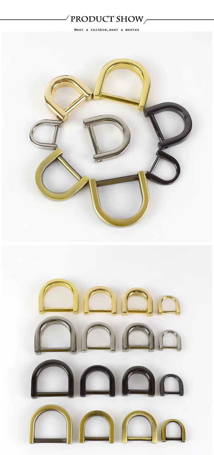 10pcs 13/16/19mm Metal O D Ring Detachable Screw Buckles Shackle Clasp for Bag Strap Belt Hang Buckle Leather Craft Accessories