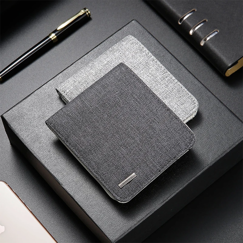 

Men Wallets Fashion Solid Color Cross Pattern Open Multi Card Position Wallet Waterproof Men Purse for Unisex