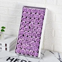 ABVP 50 шт. цветочное ароматизированное мыло для ванны лепестки роз растение эфирное масло Роза Мыло Набор банное мыло в форме лепестков Свадебная вечеринка G