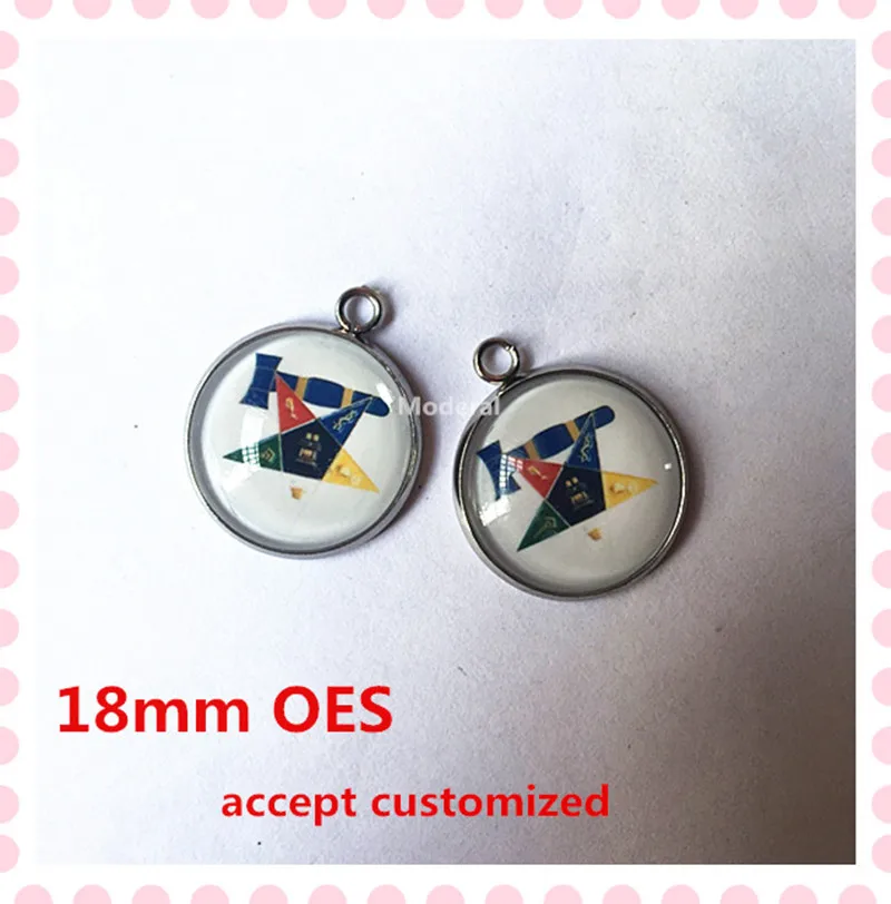 Order of Eastern Star 18mm glass bead OES DIY collar charm bracelet necklace hand making findings OPC022 | Украшения и аксессуары