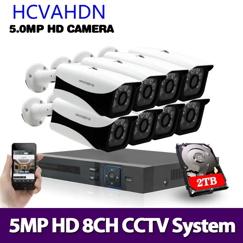 

HCVAHDN 5MP H.265 Video Surveillance 8 Camera beveiligings camera system camara de seguridad Outdoor Security Camera System