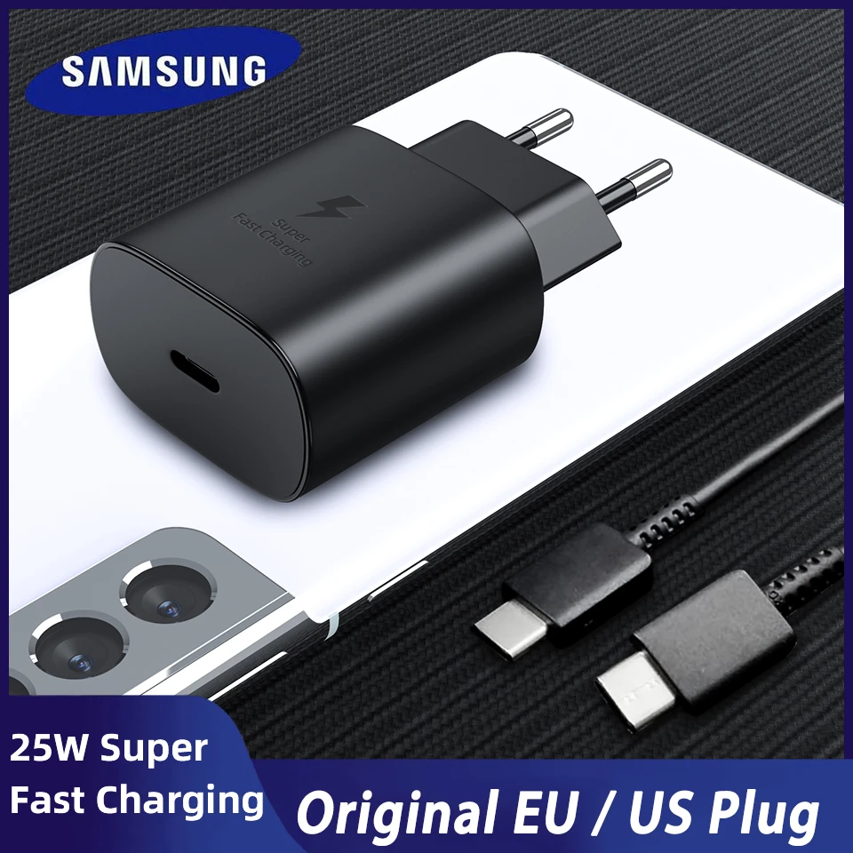 65 watt usb c charger Samsung S22 S21 Note 20 10 A70 Super Fast Charger Cargador 25W EU Power Adapter Galaxy Note20 S20 A90 A80 S10 5G TypeC Cable quick charge 3.0