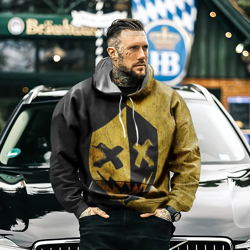 2022 New 3d Printing with Expressions Men's Interesting Clothing Hip-hop Spring Autumn and Winter Hoodie Long Sleeves | Мужская